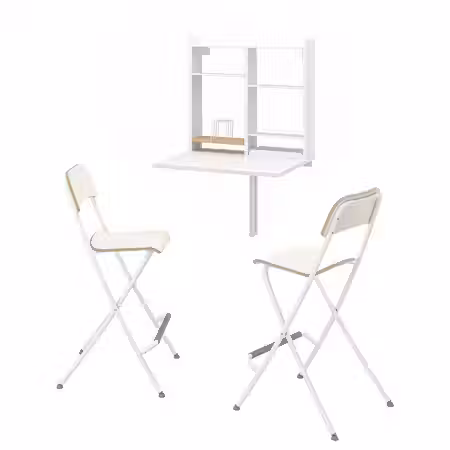 NORBERG / FRANKLIN Стол и 2 стула - белый/белый