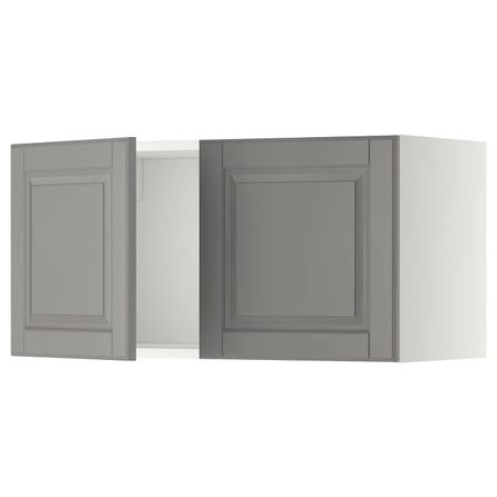 Навесной шкаф с 2 дверями, белый/Будбин серый 80x40 см IKEA METOD МЕТОД 392.277.43
