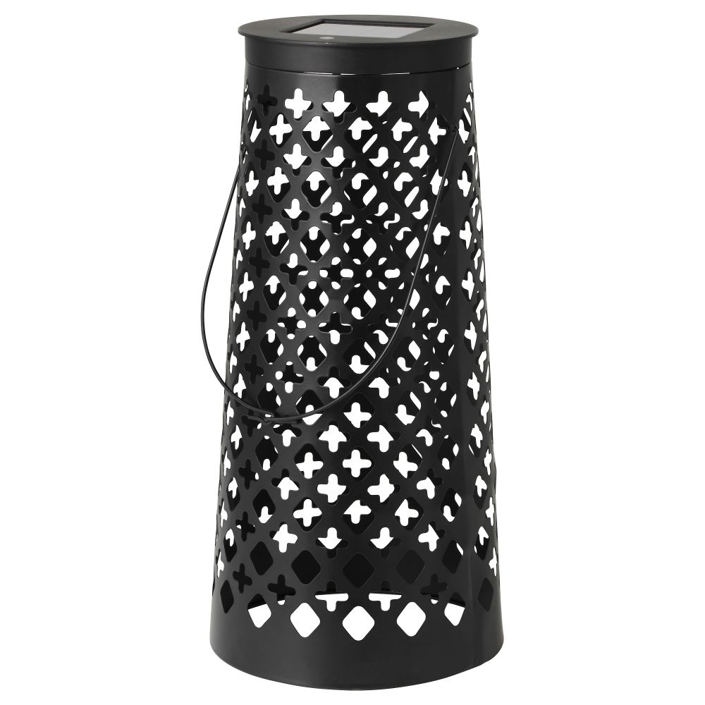 Напольный светодиод светильник, солнечный батарея СОЛВИДЕН, конусообразный черный - фото 1