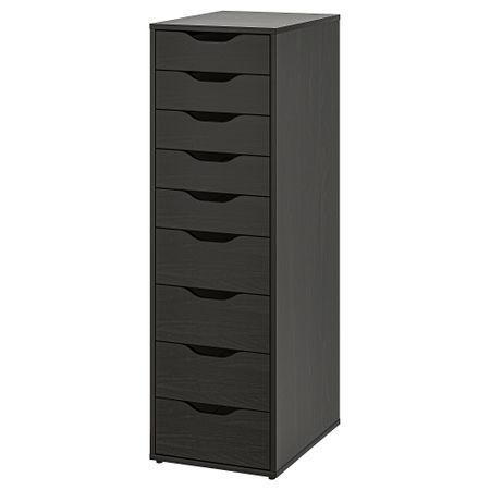 Секция с 9 ящиками, черно-коричневый, 36x116 см IKEA ALEX АЛЕКС 704.834.34