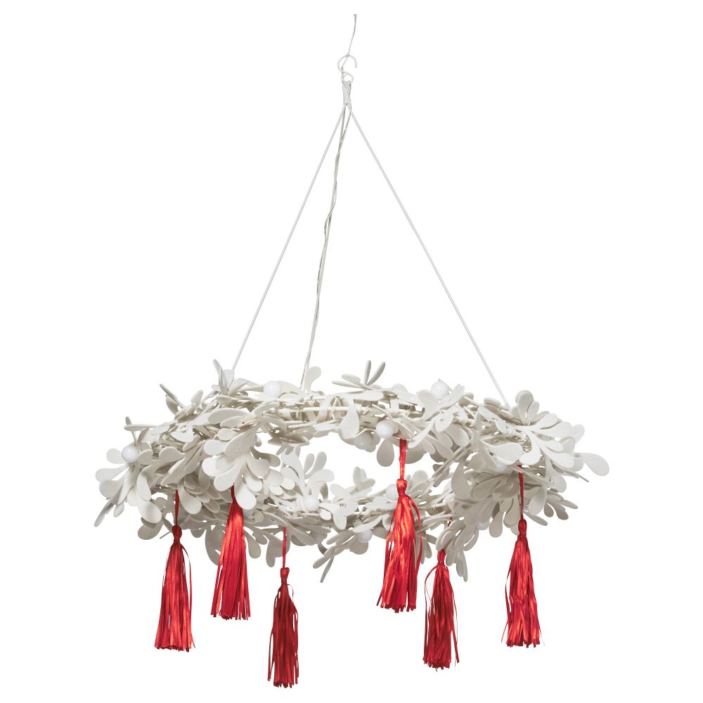 Подвесной светильник, светодиодный СТРОЛА, фетр, круглой формы белый - фото 1