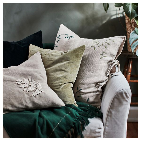 Чехол на подушку, бежевый ручная работа 65x65 см IKEA БОТАНИСК 404.665.20 - фото 3