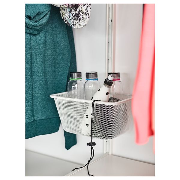 Сетчатая корзина с держателем АЛЬГОТ, белый - схема-чертеж с размерами