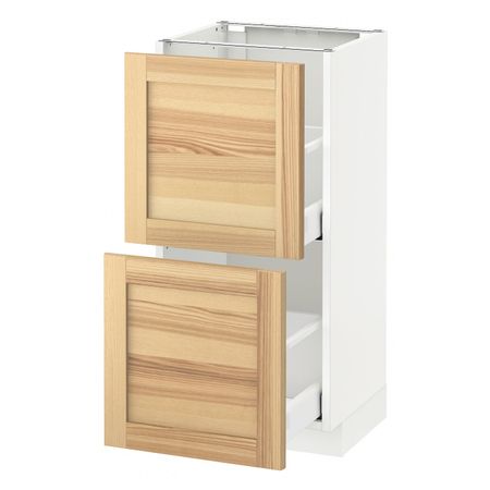 Напольный шкаф с 2 ящиками, белый/Торхэмн ясень 40x37 см IKEA METOD МЕТОД / MAXIMERA МАКСИМЕРА 292.359.51