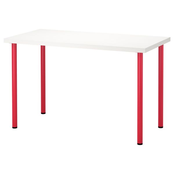 Стол ЛИННМОН / АДИЛЬС, белый, розовый (120x60 см) - фото 1