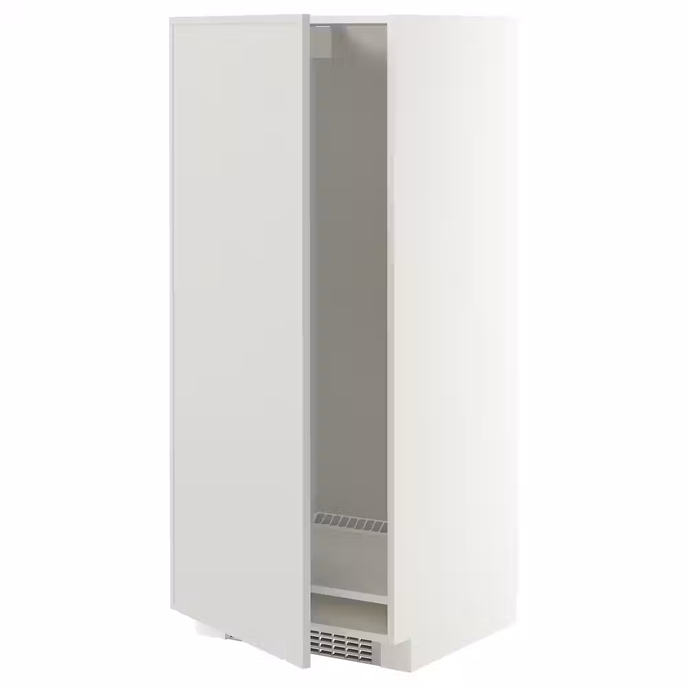 METOD Высокий шкаф д/холодильн/морозильн - белый/Aspudden светло-серый 60x60x140 см - фото 1