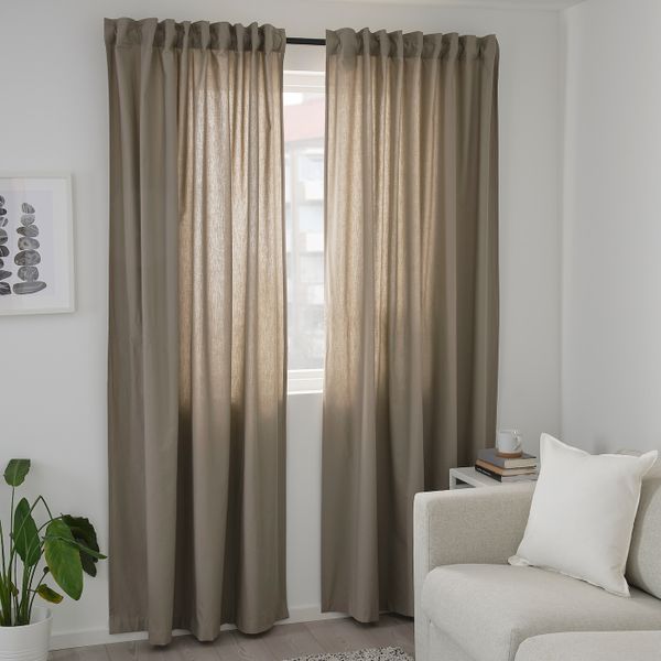Затемняющие гардины, 2 шт., темно-бежевый 145x300 см IKEA KALKFLY КАЛКФЛАЙ 004.539.68 - фото 3