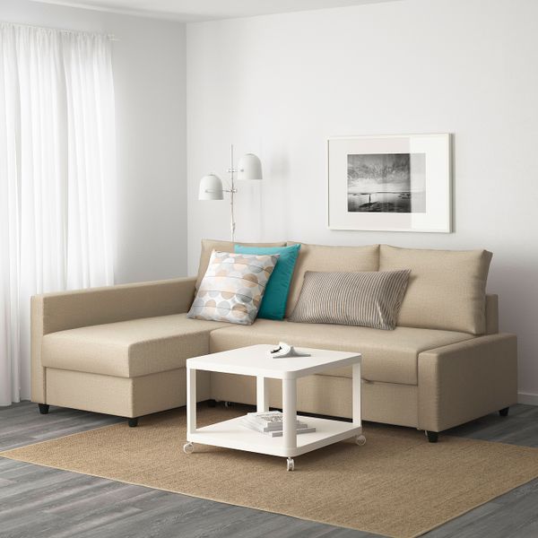 Угловой диван-кровать с отделением для/хран, Шифтебу бежевый IKEA FRIHETEN ФРИХЕТЭН 304.191.43 - фото 2