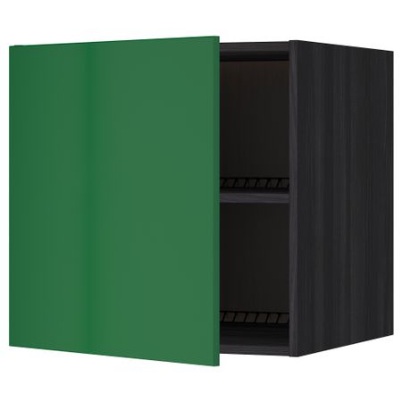 Верхний шкаф на холодильник, морозильник МЕТОД, черный, Флэди зеленый