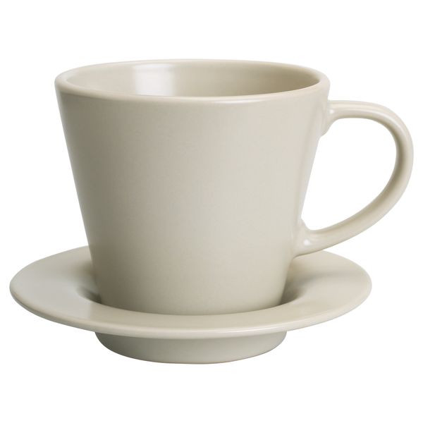 Чашка кофейная с блюдцем ДИНЕРА, бежевый (18 сл) - фото 1