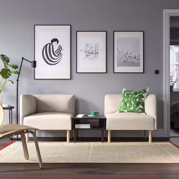 LILLEHEM 2-м модульный диван со столиком - Vissle бежевый/дерево - фото 2