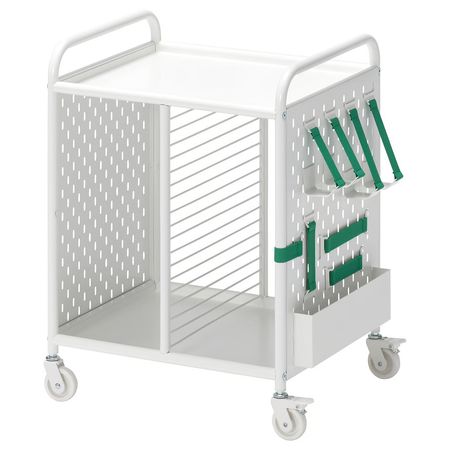 BRÄNNBOLL БРЭННБОЛЛ Стеллаж на колесиках - белый 56x62 см