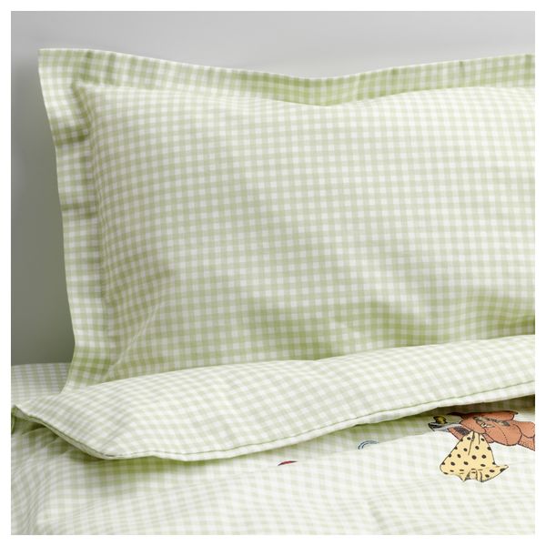 Комплект постельного белья, 3 предмета НАНИГ, зеленый (110x125/35x55 см) - фото 4