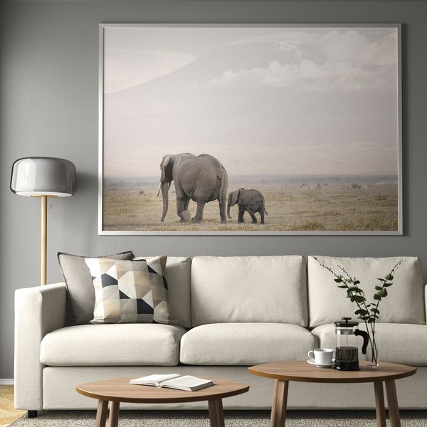 Картина с рамой, На прогулку, цвет алюминия, 200x140 см IKEA BJÖRKSTA БЬЁРКСТА 894.716.38 - фото 3