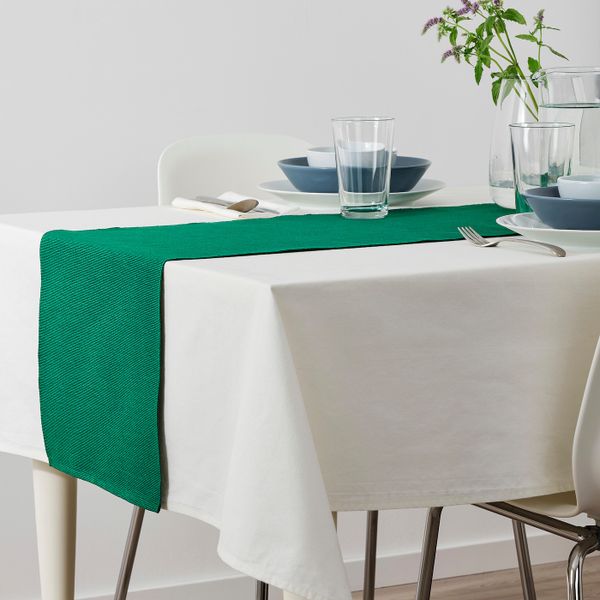 Дорожка настольная, темно-зеленый 35x130 см IKEA UTBYTT УТБЮТТ 404.366.65 - схема-чертеж с размерами
