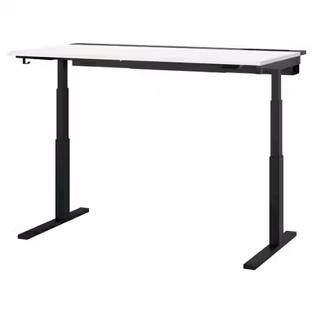 MITTZON МИТТЗОН Стол/трансф - электрический белый/чёрный 160x80 см