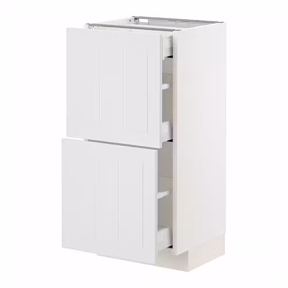 METOD / MAXIMERA Напольный шкаф/2 фасада/3 ящика - белый/Stensund белый 40x37 см - фото 1