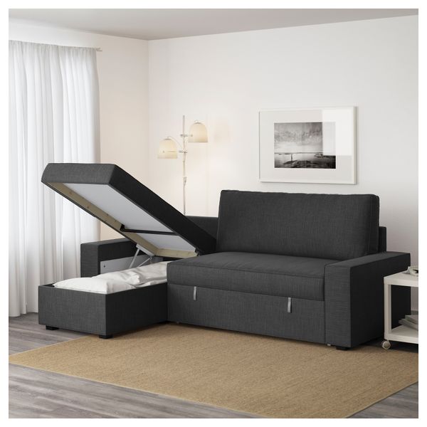 Диван-кровать с козеткой ВИЛАСУНД, Хилларед антрацит - фото 3
