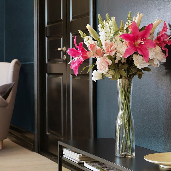 Цветок искусственный, лилия/розовый 85 см IKEA SMYCKA СМИККА 003.805.52 - схема-чертеж с размерами