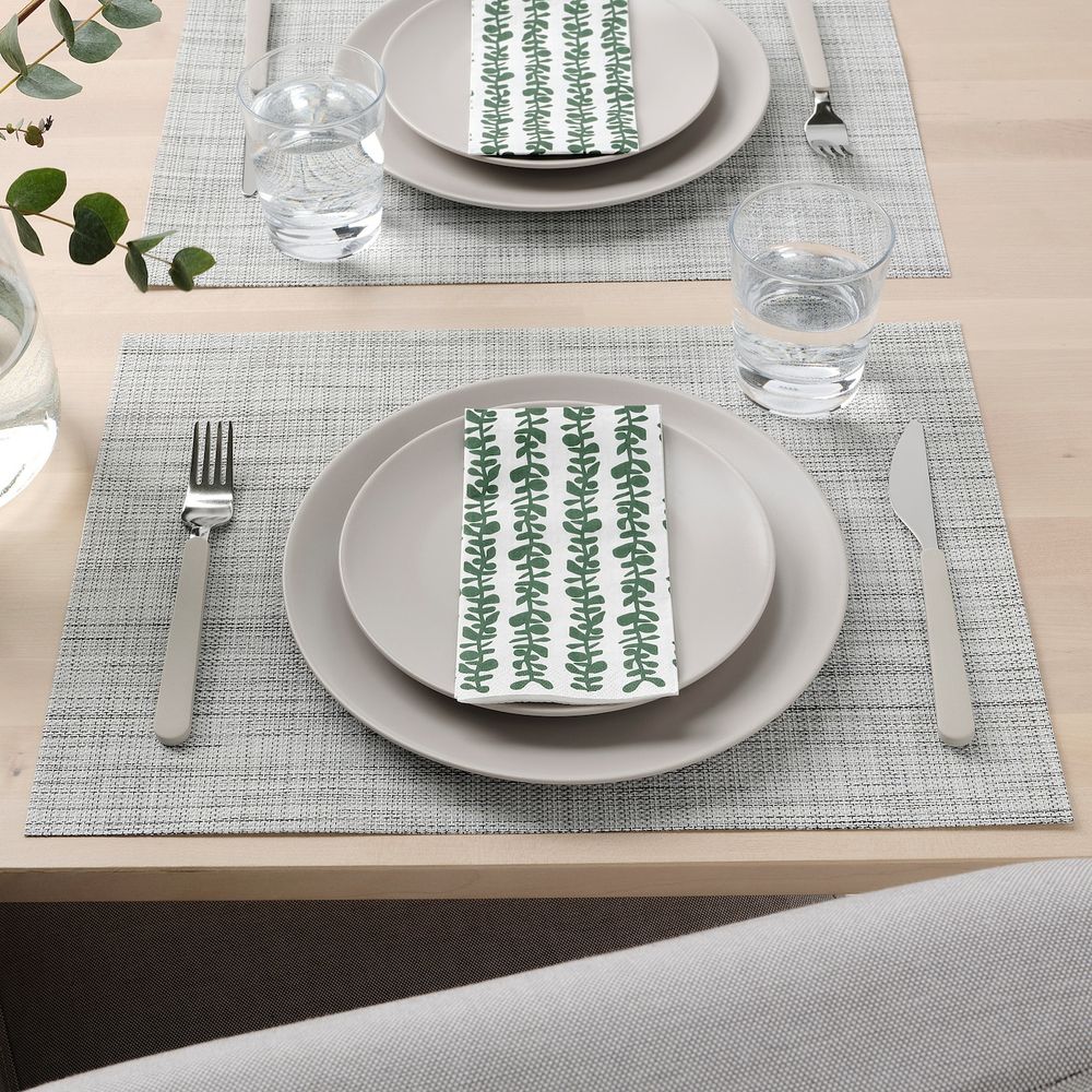 Салфетка бумажная, с рисунком/зеленый 38x38 см IKEA VINTERSNÖ ВИНТЕРСНЁ 205.110.43 - фото 1