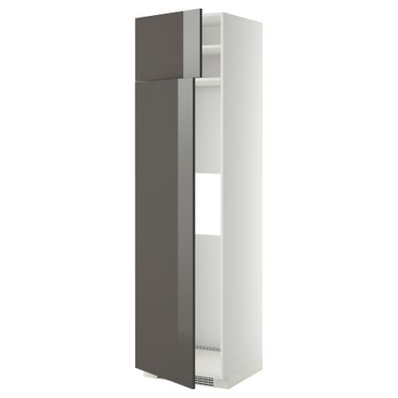 Высокий шкаф для холодильника или морозильник МЕТОД, белый, Рингульт серый