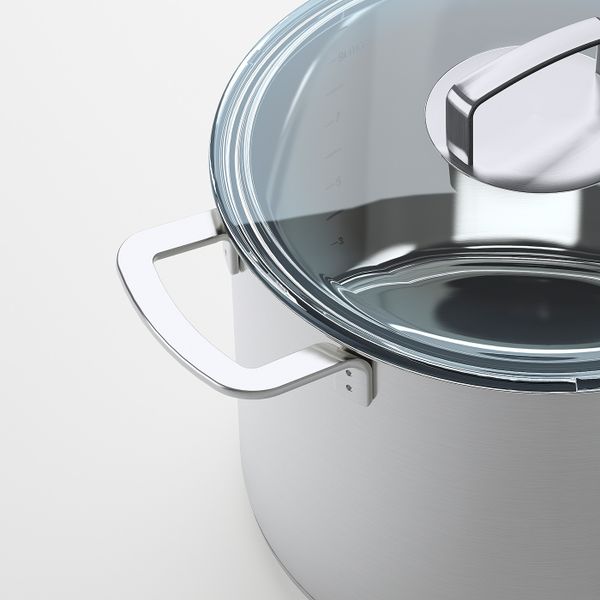 Кастрюля с крышкой, нержавеющая сталь/стекло 10 л IKEA IKEA 365+ ИКЕА/365+ 103.791.76 - схема-чертеж с размерами