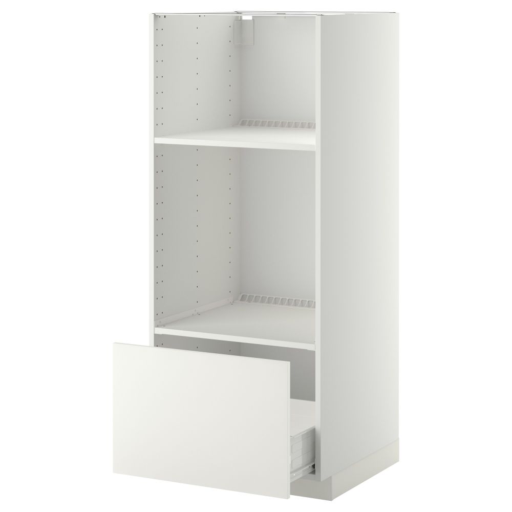 Высокий шкаф с ящиком для духовки/СВЧ МЕТОД / ФОРВАРА, белый, Хэггеби белый (60x60x140 см) - фото 1