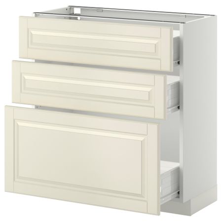 Напольный шкаф с 3 ящиками МЕТОД / ФОРВАРА, белый, Будбин белый с оттенком