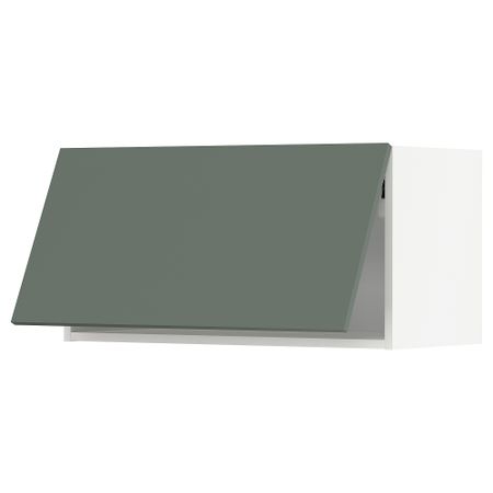Навесной горизонтальный шкаф, белый, Bodarp серо-зеленый, 80x40 см IKEA METOD МЕТОД 693.944.53