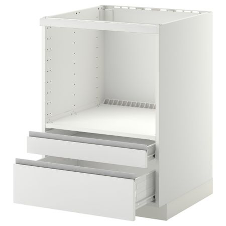 Напольный шкаф для комбинирования СВЧ, ящики МЕТОД / ФОРВАРА, белый, Нодста белый (60x60 см)