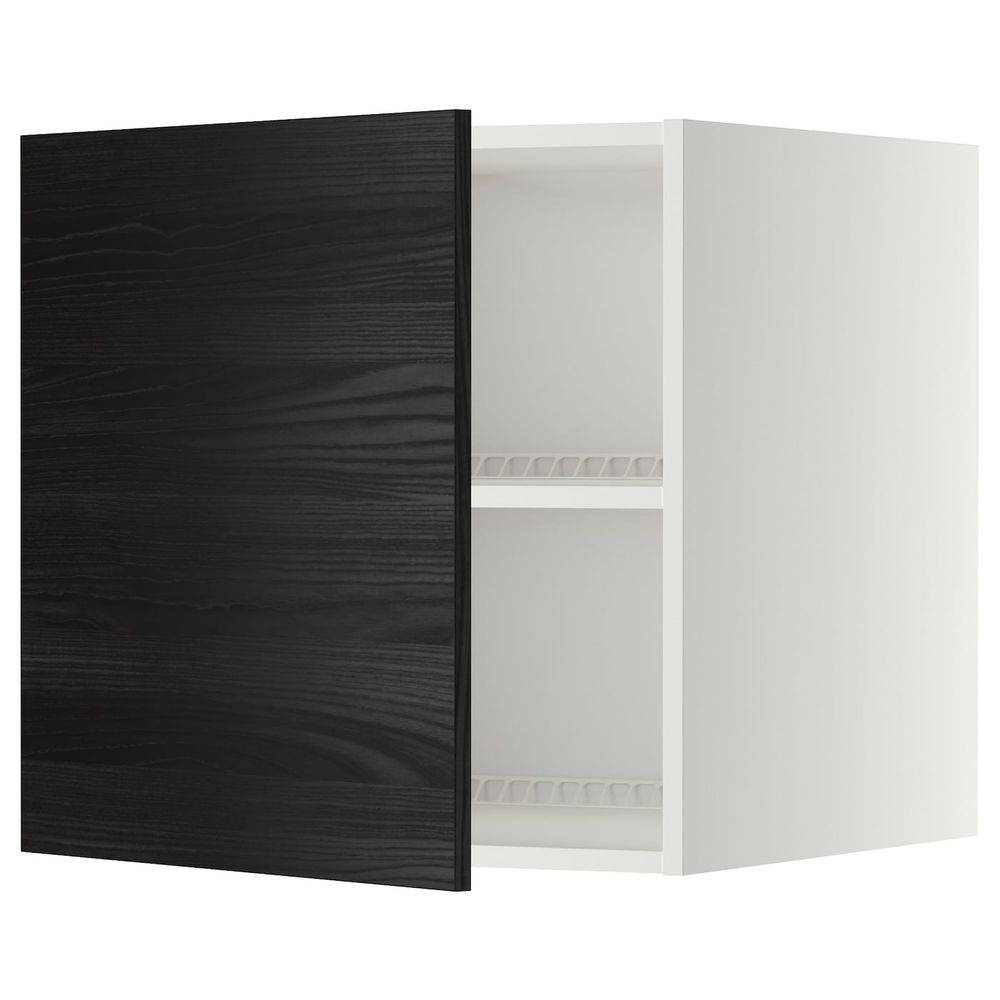 Верхний шкаф на холодильник/морозильн, белый, Тингсрид черный 60x60 см IKEA МЕТОД 092.247.55 - схема-чертеж с размерами