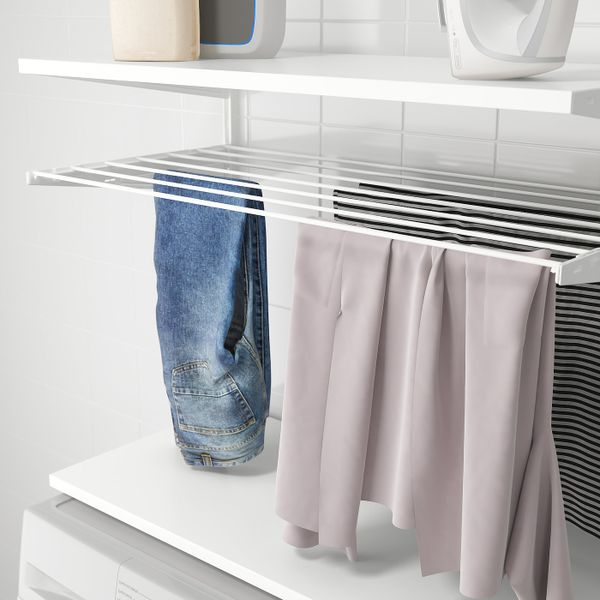 Комбинация для прачечной, белый 82x40x201 см IKEA BOAXEL БОАКСЕЛЬ 293.855.73 - схема-чертеж с размерами