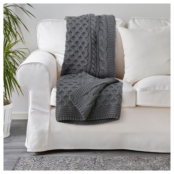 Плед ВИВИАННА, вязаный, серый (120x180 см) - фото 3