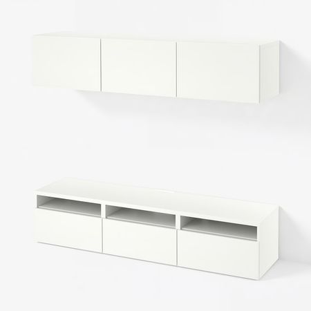 BESTÅ Тумба под ТВ - белый/Lappviken белый 180x42x185 см