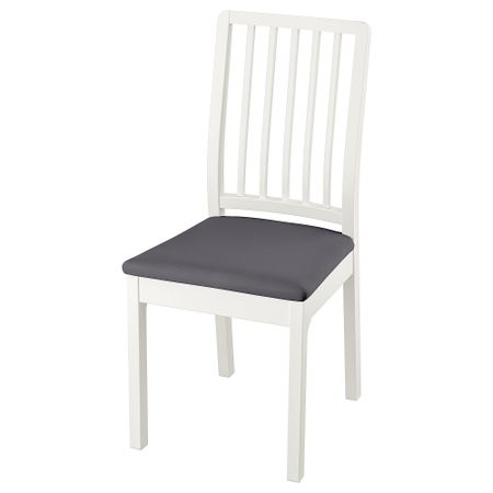 Стул, белый, Hakebo темно-серый IKEA EKEDALEN ЛЕН ЭКЕДАЛЕН 394.292.13