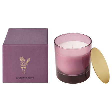 Ароматическая свеча в стакане, Лаванда, сиреневый, 10 см IKEA НЬЮТНИНГ 103.505.35