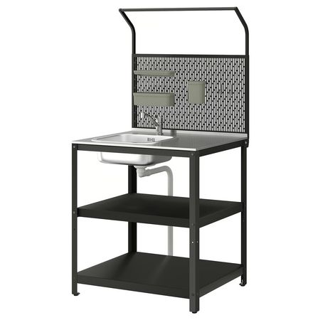 GRILLSKÄR Модуль для мойки с задней панелью - нержавеющ сталь/для сада 86x61x176 см