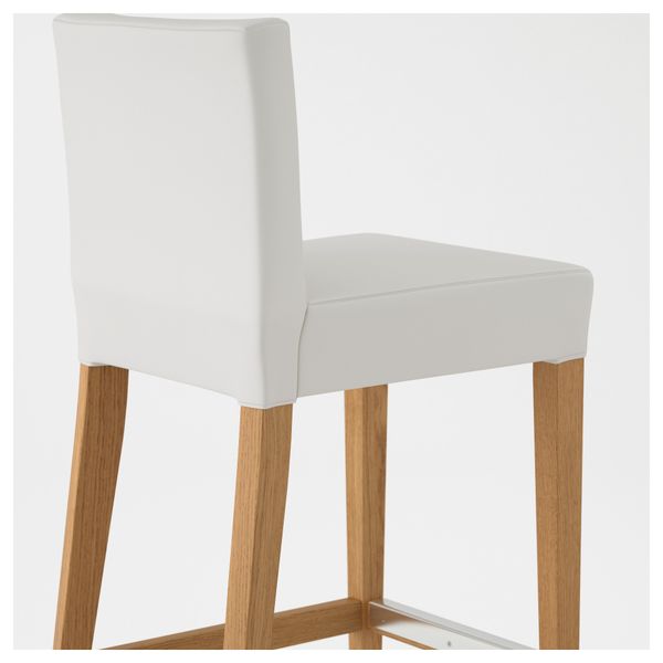 Стул барный ХЕНРИКСДАЛЬ, дуб, Гобо белый (74 см) - фото 4