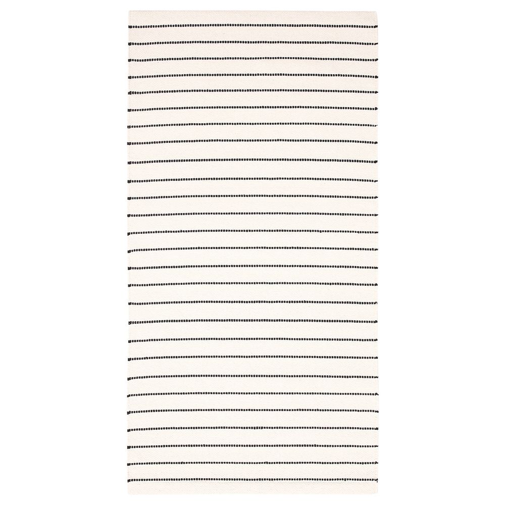 Ковер безворсовый, полоска белый, черный 80x150 см IKEA TÖRSLEV ТЁРСЛЕВ 204.187.09 - фото 1