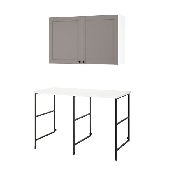 Комбинация для хранения, антрацит, серый каркас, 139x63.5x90.5 см IKEA BEGIVENHET БЕГИВЕНХЕТ 394.774.78 - фото 2