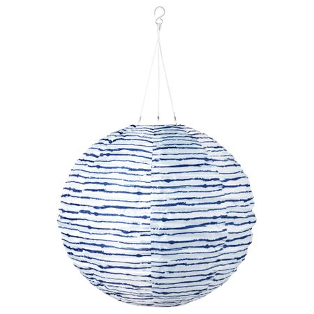 Подвесная светодиодная лампа СОЛВИДЕН, шаровидный синий/белый (45 см)