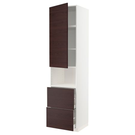 Высокий шкаф для СВЧ, дверца,2ящика, 60x60x240 cm IKEA METOD МЕТОД, MAXIMERA МАКСИМЕРА 994.527.19