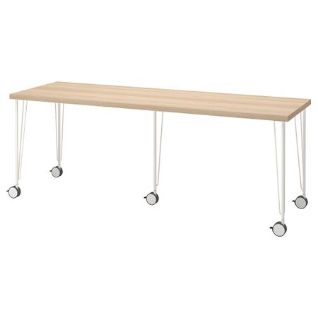 Письменный стол, под беленый дуб, белый, 200x60 см IKEA KRILLE КРИЛЛЕ, LAGKAPTEN ЛАГКАПТЕН 194.176.40