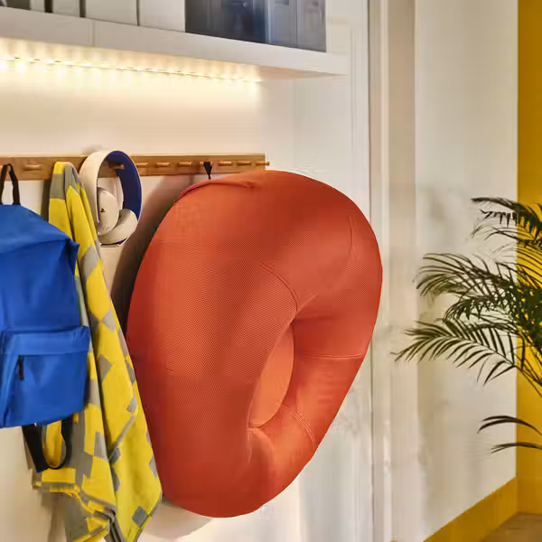 BRÄNNBOLL БРЭННБОЛЛ Надувное геймерское кресло - ярко-оранжевый - схема-чертеж с размерами