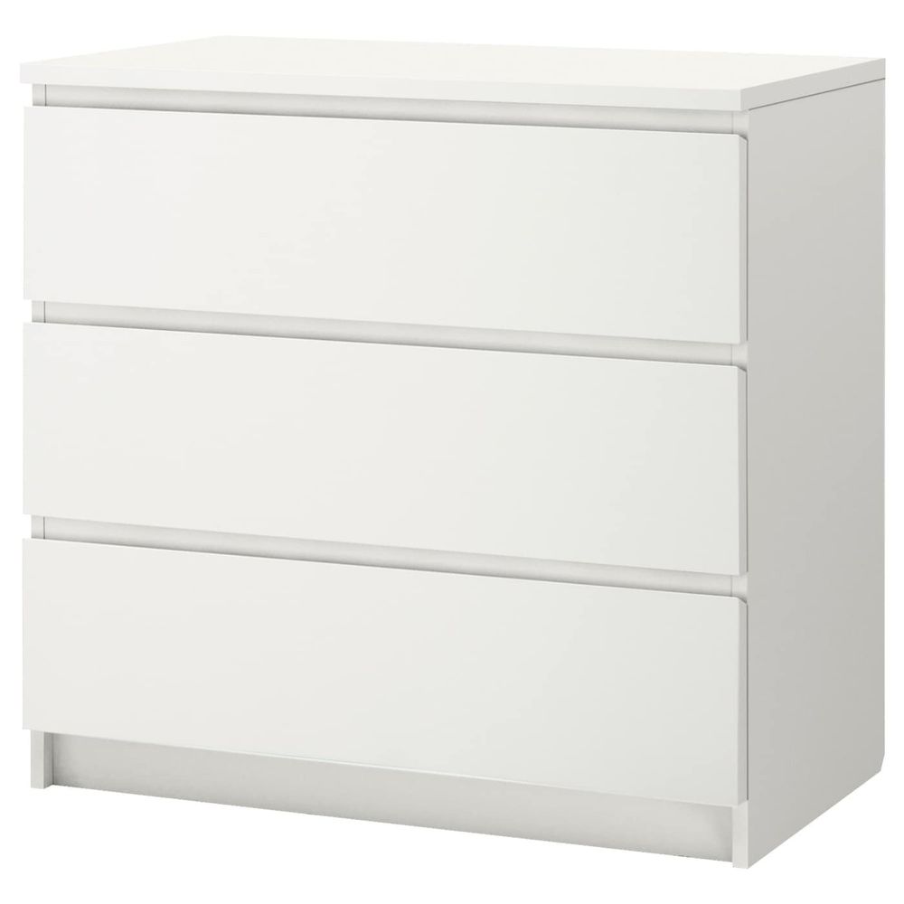 Комод с 3 ящиками, белый 80x78 см IKEA MALM МАЛЬМ 503.685.38 - фото 1