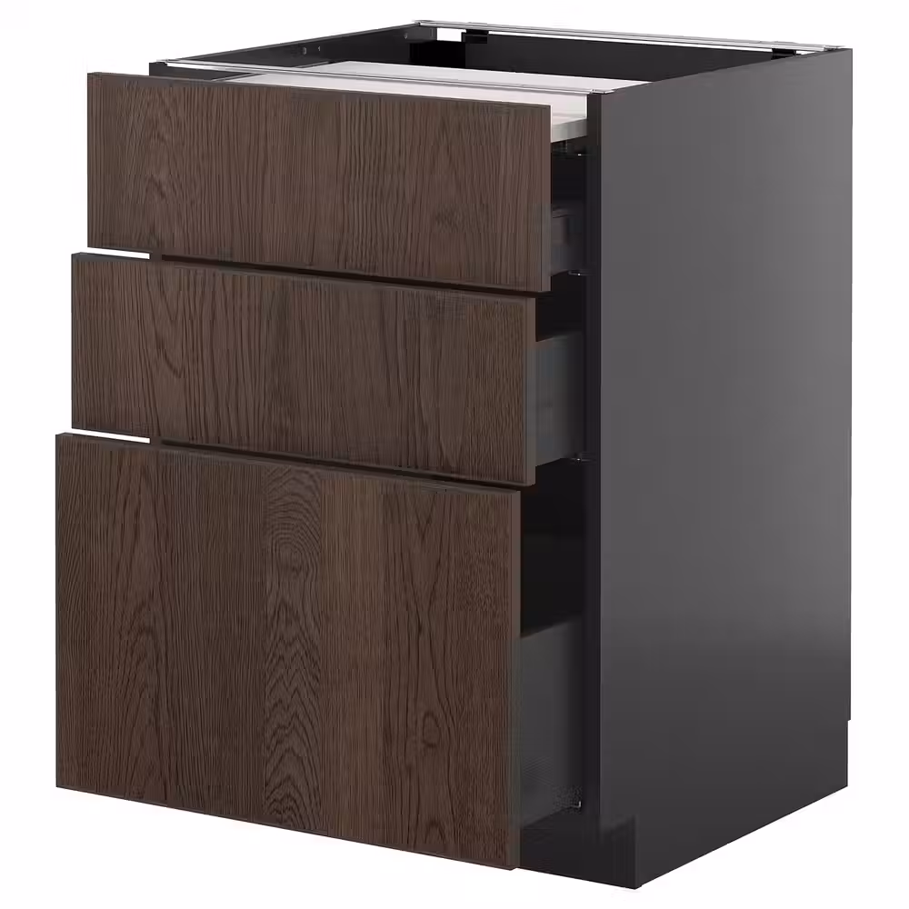 METOD / KNIVSHULT Напольный шкаф с выдвиж панелью/3ящ - фото 1