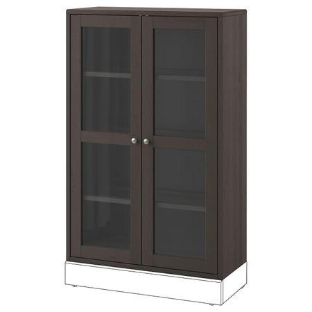 Шкаф-витрина, темно-коричневый 81x35x123 см IKEA HAVSTA ХАВСТА 903.910.61