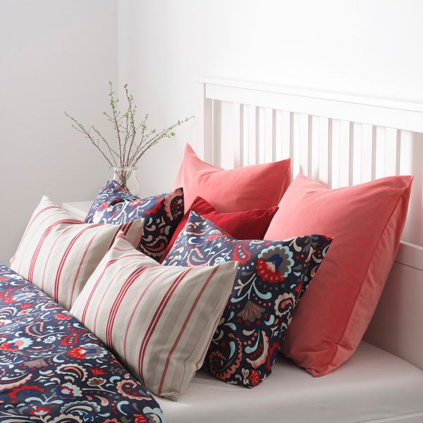 Чехол на подушку, бежевый/красный, в полоску, 40x65 см IKEA СМАЛСТЭКРА 604.474.13 - схема-чертеж с размерами