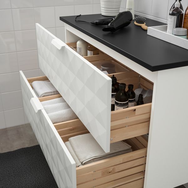 Шкаф для раковины с 2 ящ, Решён белый, антрацит 102x49x60 см IKEA ГОДМОРГОН / ТОЛКЕН 292.955.15 - схема-чертеж с размерами