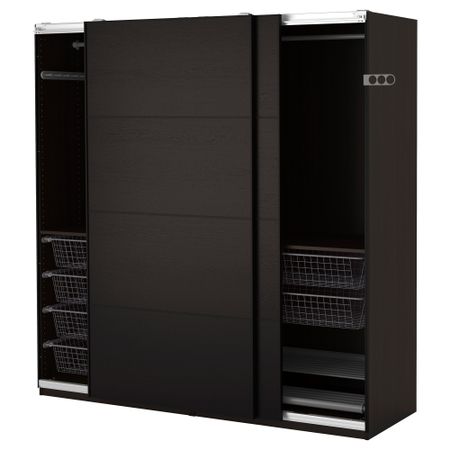 Гардероб ПАКС, черно-коричневый, Ильсенг черно-коричневый